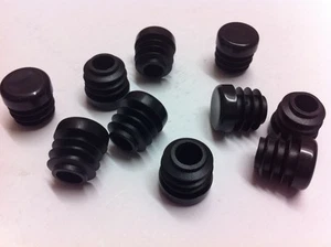 10 x Black Plastic Blanking End Caps 16mm / 5/8" Round Tube Insert Pipe Bung - Picture 1 of 1