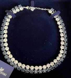 Swarovski Crystal Hot Collar Necklace Double Collar Montana Blue Authentic Preow - Picture 1 of 1