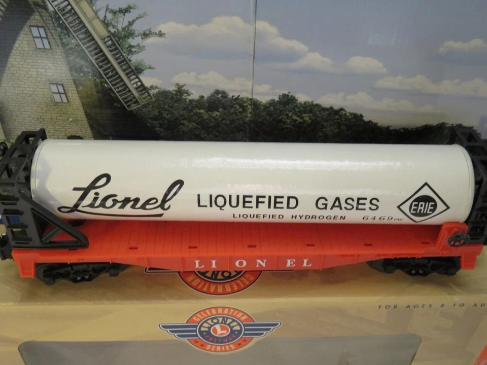 LIONEL TRAINS PWC 19449 LIQUIFIED GAS FLATCAR  - 0/027- LN- BXD- B1R - Image 1 of 1