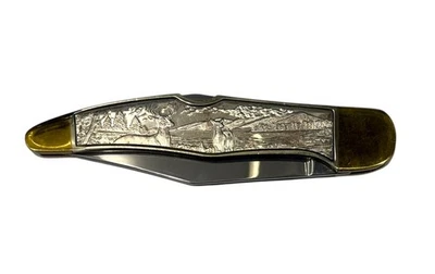 Cuchillo Plegable Franklin Mint The Sportsman's Year Ciervo Cola Blanca Lockback Foto 1 de 4