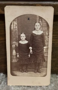 Carte de Visite CDV - Young Sisters from Albion, Illinois - Picture 1 of 2