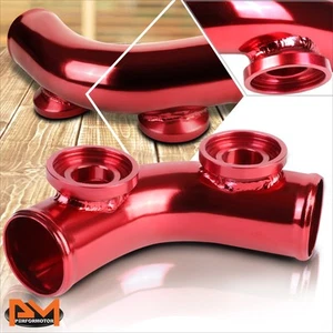 Brida adaptador de aluminio OD 2,5" 70 grados tipo curva-SSQV turbo BOV tubería roja - Imagen 1 de 5