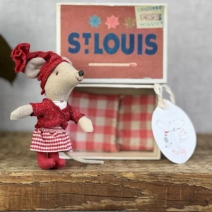Maileg Christmas Little Sister Mouse 2011/2012 - Mouse Matchbox Coleccionable - Imagen 1 de 18