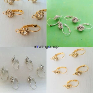 20pcs Two Colors Wintersweet Rhinestone 20mmx10mm French Earring Hooks Findings - Picture 1 of 7