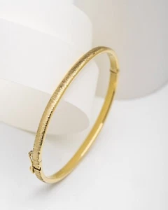 Bracciale in oro 14 kt 4,10 mm sabbiato - finitura testurizzata opaca - Foto 1 di 9