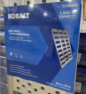 Kobalt Loading Ramp Aluminum for ATV UTV Motorcycle 1600 lbs Capacity Tri-Fold - Picture 1 of 11