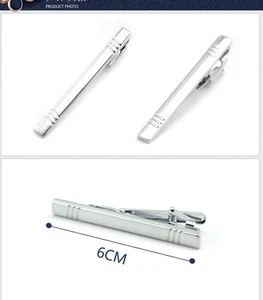 NEW Simple men/women silvered brass tie Clip Clasp Bars pin size:60mm X 6mm   - Picture 1 of 5