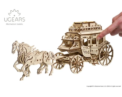 Mecánico UGEARS Madera Rompecabezas 3D Modelo Diligencia Juego de Construcción Foto 1 de 4