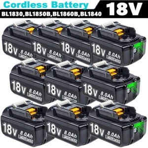 10~1Pack 18V 3/8.0Ah Battery For Makita 18 Volt LXT Li-Ion BL1860 BL1830 BL1850 - Picture 1 of 20