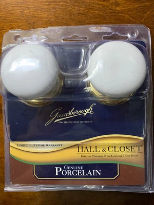 RARE Gainsborough GENUINE Porcelain & Gold Tone Door Knobs (Hall & Closet) 85988 - Image 1 of 4