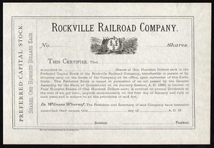 18__ Connecticut: Rockville Railroad Company - Picture 1 of 2