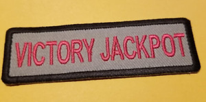 Victory JACKPOT Motorcycles Worldwide Shipping Embroidered Patch 1.25 x 4"