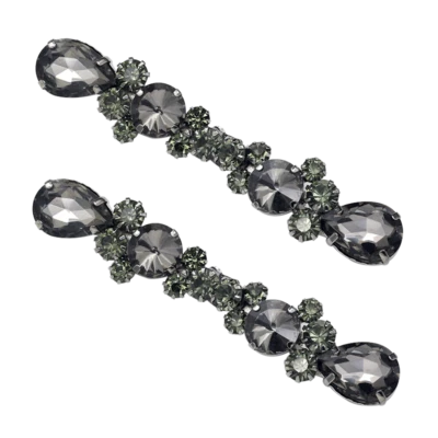 1 Pair Crystal Hook and Eye Clasp Button DIY Decorative Fastener Sewing Craft - Image 1 of 4