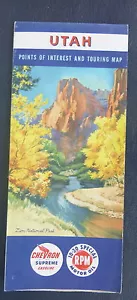 1954 Utah road map Chevron oil gas Zion National Park cover - Picture 1 of 4
