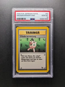 PSA 10 - POP 1 - 2000 Pokemon Trainer WIEDERVERWERTUNG - 61/62 - Fossil DE - Picture 1 of 2