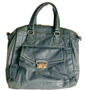 Cole Haan Leather Handbag Tote Black Purse - Picture 1 of 10