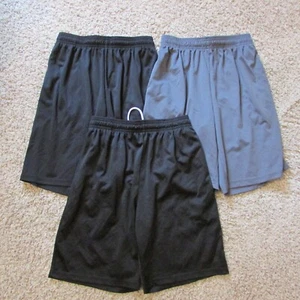 NWOT Set 3 Energy Zone XL 14/16 Black Gray Pull On Basketball Shorts Pockets - Picture 1 of 1
