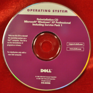 NEW OEM Dell Windows XP Professional Pro w/Service Pack 1 Reinstall CD P/N 6W896