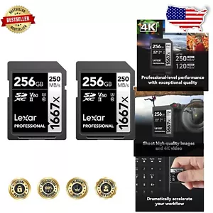 Versatile 256GB 1667x SDXC Cards - Fast 250MB/s for Professionals & Enthusiasts - Picture 1 of 9