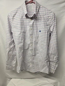 Brooks Brothers Shirt Adult Small Milano Pink Plaid Supima Cotton Button Up Mens - Picture 1 of 7