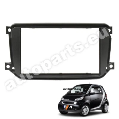 Mascherina Adattatore Autoradio 2DIN per Smart ForTwo (C451 /A451) dal 2010 Nero - Immagine 1 di 4
