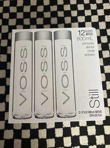 New Voss Water GLASS Bottles Still 10 Cases  OF 12-27 FL Oz 800ML Glass Bottles - Picture 1 of 3