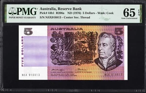 Australia 5 Dollars P44b1 1976 Knight Wheeler PMG65 Gem UNC EPQ CENTER THREAD - Picture 1 of 3