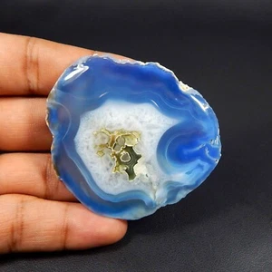 Sky Blue Slice Agate Druzy Cabochon Natural Geode Gemstone Loose 186 Cts #7145 - Picture 1 of 7