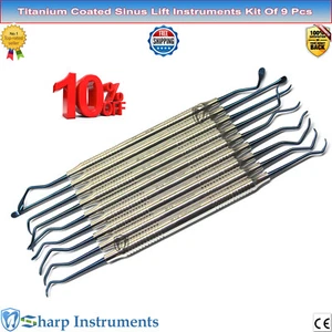 9Pcs Sinus Lift Instruments Kit Bone Surgery Elevators Placement Socket Implants - Picture 1 of 12