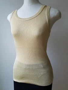 Camicetta Alberta Ferretti Giallo Rayon Elasticizzata Taglia 10 US - Foto 1 di 5