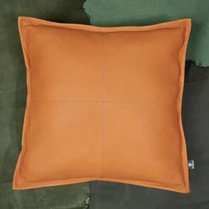 Genuine Leather Modern Cushions Cover Leather Pillow Handmade Real Soft Leather - Picture 1 of 14