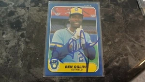 1986 FLEER BEN OGLIVIE AUTOGRAPHED BASEBALL CARD - Picture 1 of 2