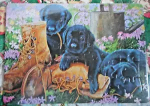 Cobble Hill Black Lab Puppies 35 Piece Tray Jigsaw Puzzle Sealed 14" x 10" - Picture 1 of 3