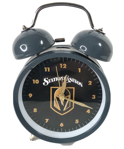 Vegas Golden Knights Alarm Clock Old School Bell Flashing Light Horn CasinoPromo Cover