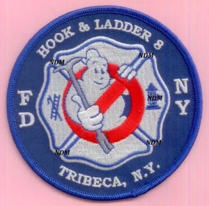 New York City Fire Dept Ladder 8 Patch Tribeca Ghostbusters Round - Picture 1 of 1