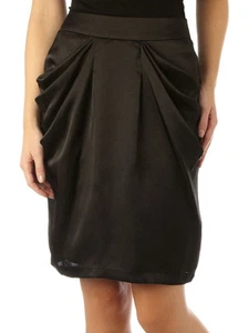 Linea House of Fraser RRP£60 Black Lined Drape Skirt Free Ship UK 10 12 14 16 18 - Picture 1 of 1