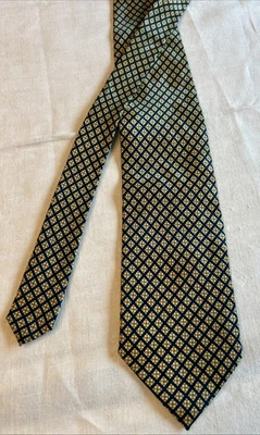 Corbata Monsieur Givenchy 100% Seda Hecha en Francia Azul, Amarillo, Verde - 59" Foto 1 de 4