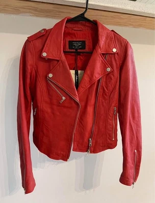 Nova Jaqueta de Couro Genuíno ZARA TRAFALUC (tamanho: S) Couro de Cordeiro - Imagem 1 de 4