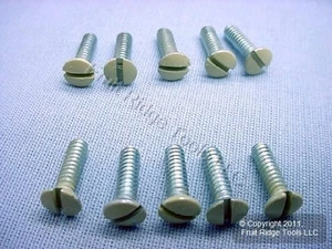 10 Leviton Ivory 1/2 Wallplate Cover Mounting Screws 6-32 Thread Oval Head 86000 - Picture 1 of 5
