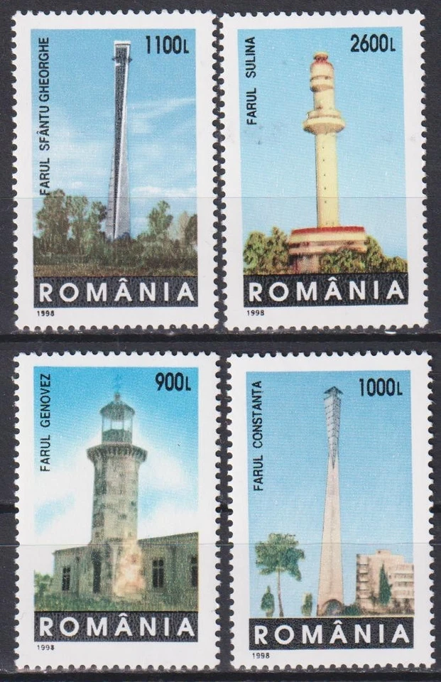 Mint stamps Lighthouses  1998  from Romania   avdpz - Image 1 of 1
