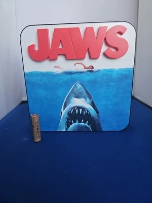 Jaws Movie Poster Light "3d"Letters  Jaws Poster Mood Light Night Official SHARK - Image 1 of 4