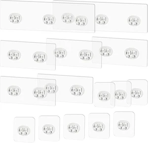 5 Pack Shower Caddy Adhesive Replacement - Strong Shower Shelf Adhesive Hooks - Picture 1 of 7