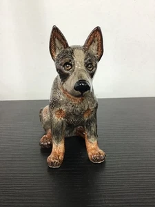 Ceramic Cattle Dog Ornament - Grey - Sitting - 9.8 cm - Bild 1 von 4