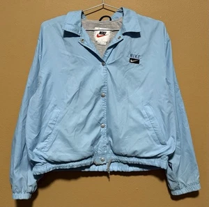 Vintage Nike White Tag Snap Button Windbreaker Blue - Youth Size Large - Picture 1 of 3