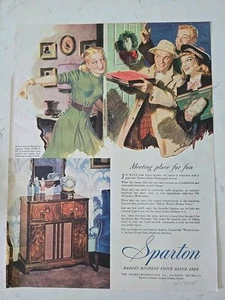 Radio Sparton 1946 lugar de encuentro para divertirse color anuncio vintage - Imagen 1 de 1