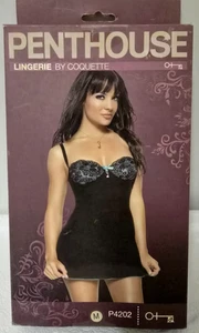 Penthouse Lingerie di Coquette CHEMISE (Nero/Blu) Med - Foto 1 di 3
