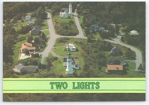 Postkarte Cape Elizabeth Maine bezeichnet als zwei Lichter Luftaufnahme Leuchtturm - Bild 1 von 3