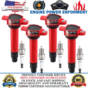 4pcs Ignition Coil and Iridium Spark Plug For Dodge Jeep Chrysler 1.8L 2.4L 2.0L - Picture 1 of 15
