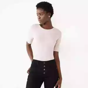 Dusty Salt Heather Elbow Sleeve Top XXL Office Ribbed Valentines Nine West New - Picture 1 of 1