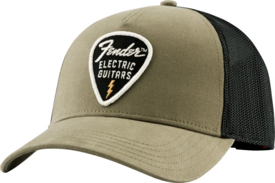 912-2421-200 Fender Snap Back Logo Guitarra Eléctrica Pick Parche Sombrero Oliva Foto 1 de 2